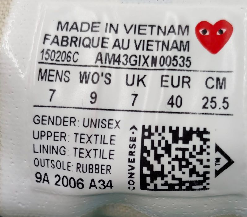 Кеди Converse Comme des Gargons - 40 розмір. Оригінал