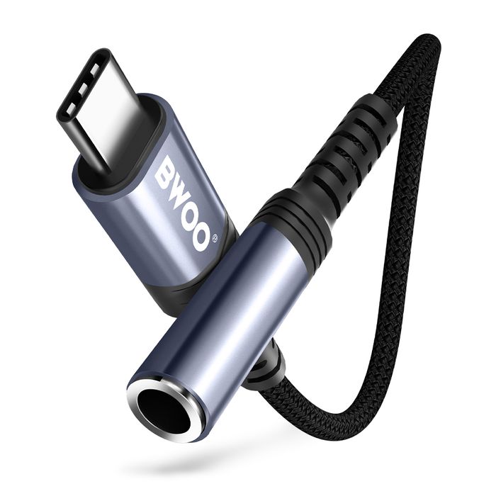 BWOO adapter AUX 3.5mm - USB-C czarny BZ47