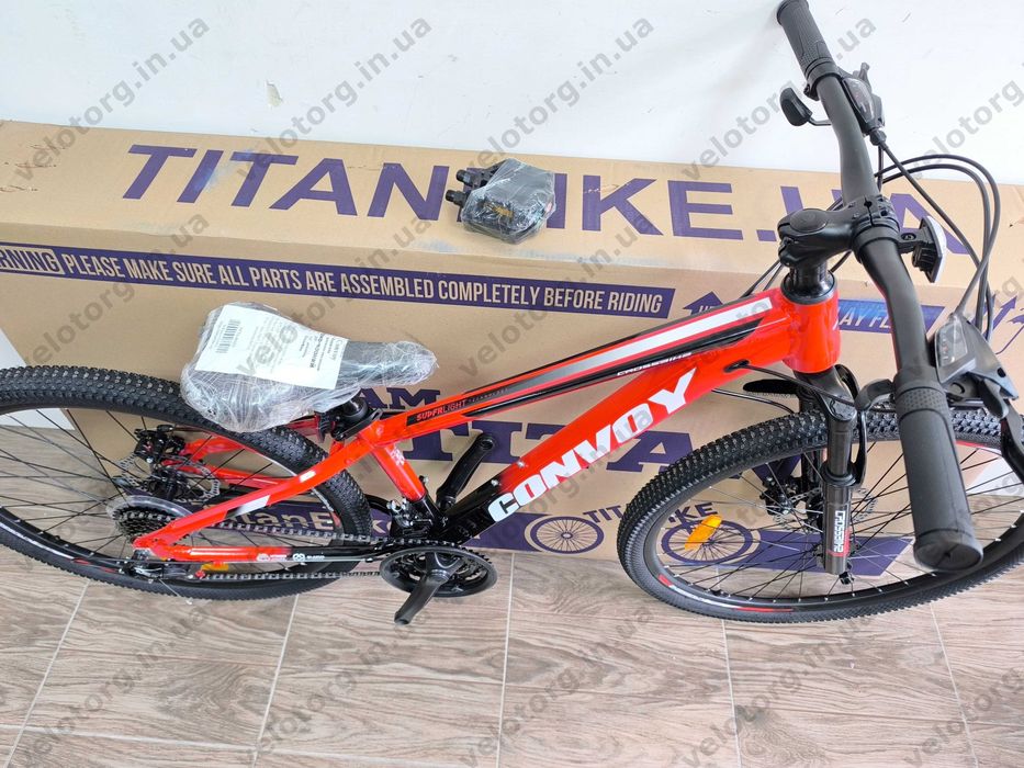 Акція! Новий Алюмінієвий Підлітковий Велосипед Crossbike Convoy 24"-26" рама 11"-13" | SHIMANO, Дискові гальма, амортизаційна вилка,  21 швидкість