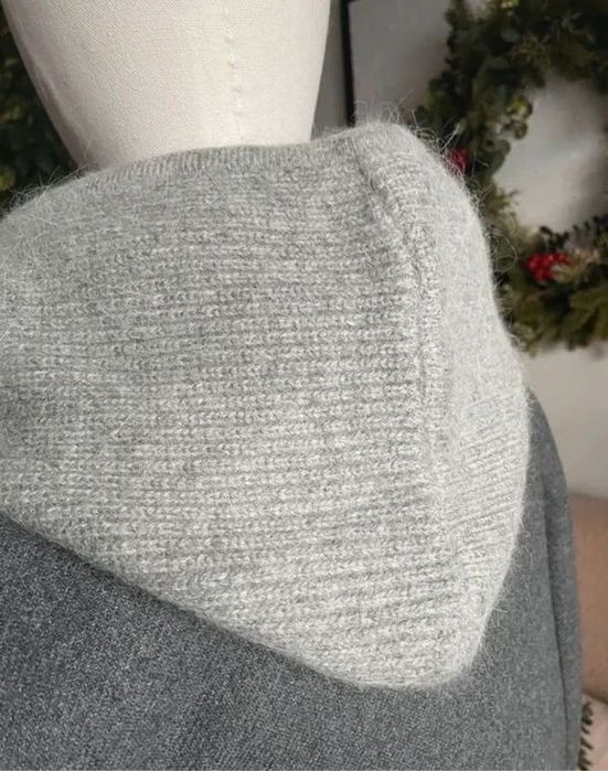 Szara wełniana balaklawa angora