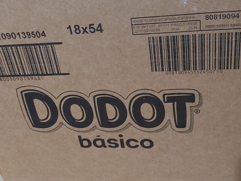 Dodot Básico 18x54 Toalhitas Bebé (972 Un) Novo