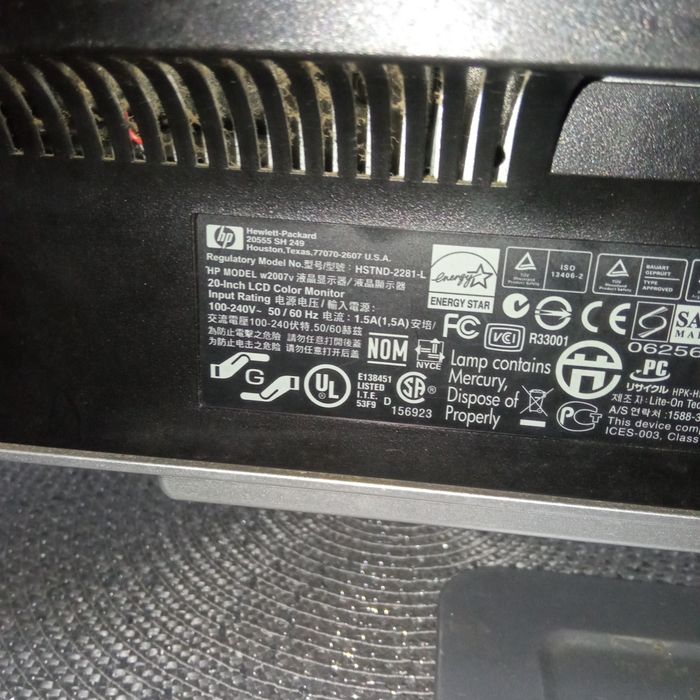 Monitor HP w 2007v