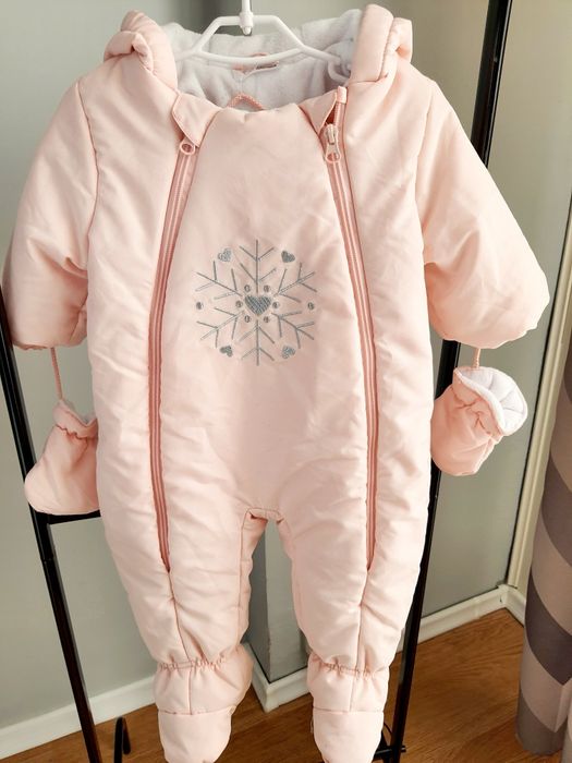 Kombinezon zimowy haftowany z uszkami Ergee 4-6 miesięcy 68cm