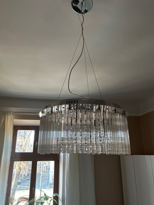 Krysztalowy zyrandol w stylu art deco/retro Stan bardzo dobry