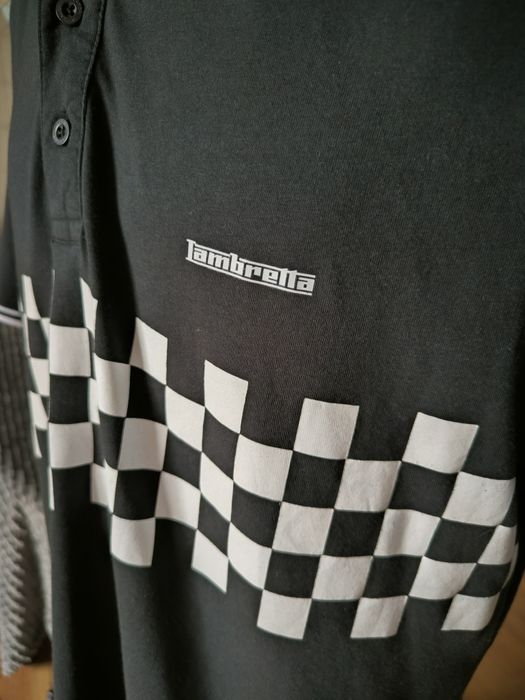 Lambretta koszulka polo męska XXL czarna szachownica lato