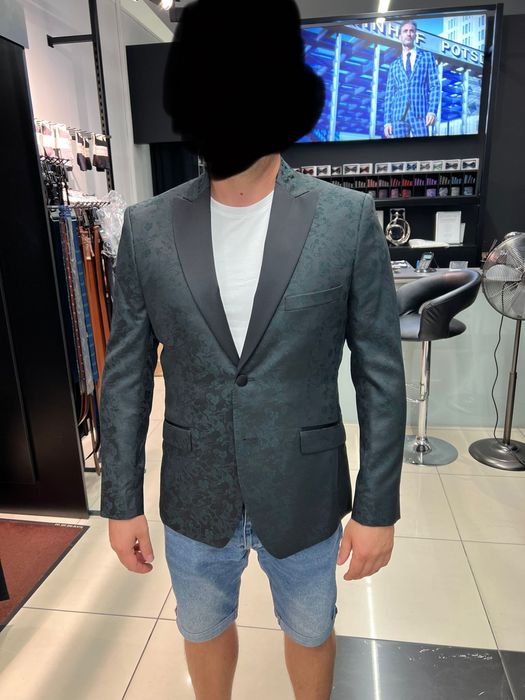 Garnitur ślubny butelkowa zieleń koszula mucha evenemen 176/108/94