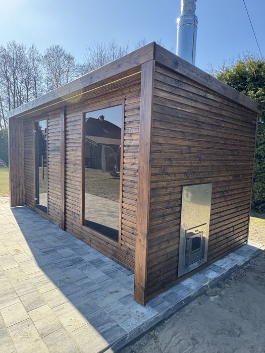 Sauna Ogrodowa Finska Przedsionek Piec Na Drewno 500cmx240cm