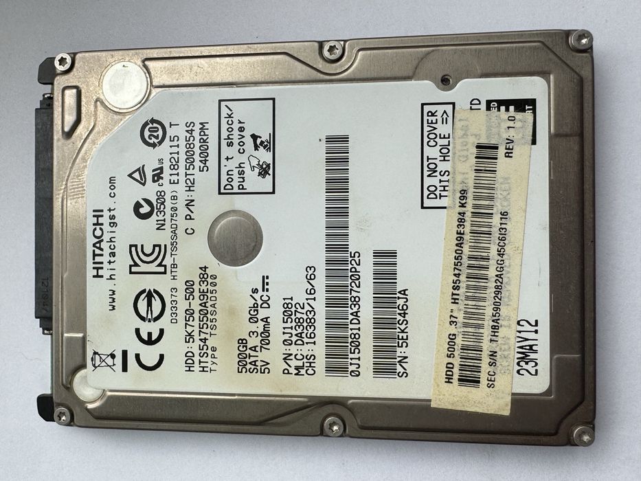 Жорсткий диск Hitachi 2.5 Travelstar 5K750 500Gb