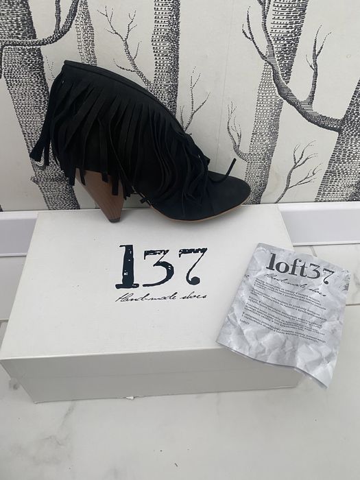 Botki z frędzlami Loft37 nowe 100% skóra