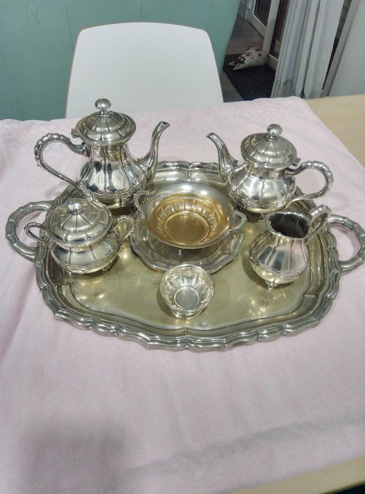 serviço chá e café alpaca antigo e bom estado