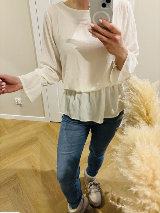 Bluzka baskinka biała