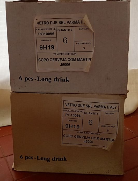 6 copos de vidro novos Cerveja com Martini