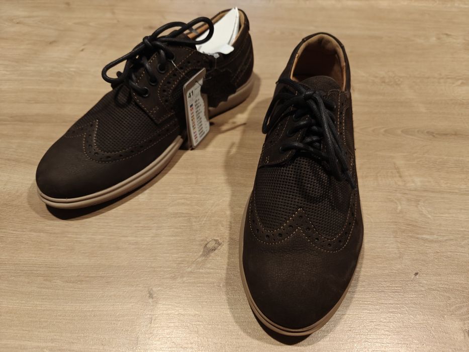 Buty męskie Lasocki półbuty trzewiki skórzane skóra naturalna brązowe