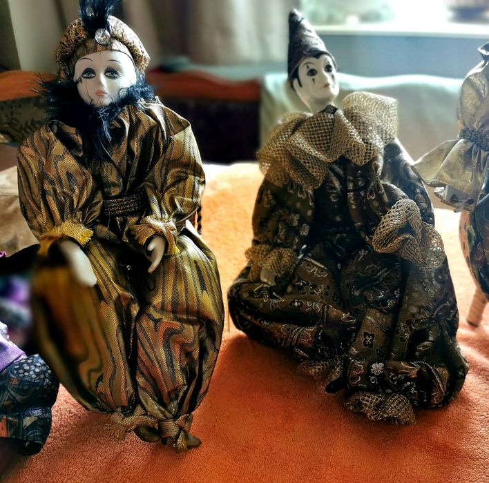 Arlekiny porcelanowe oryginalne weneckie lalki