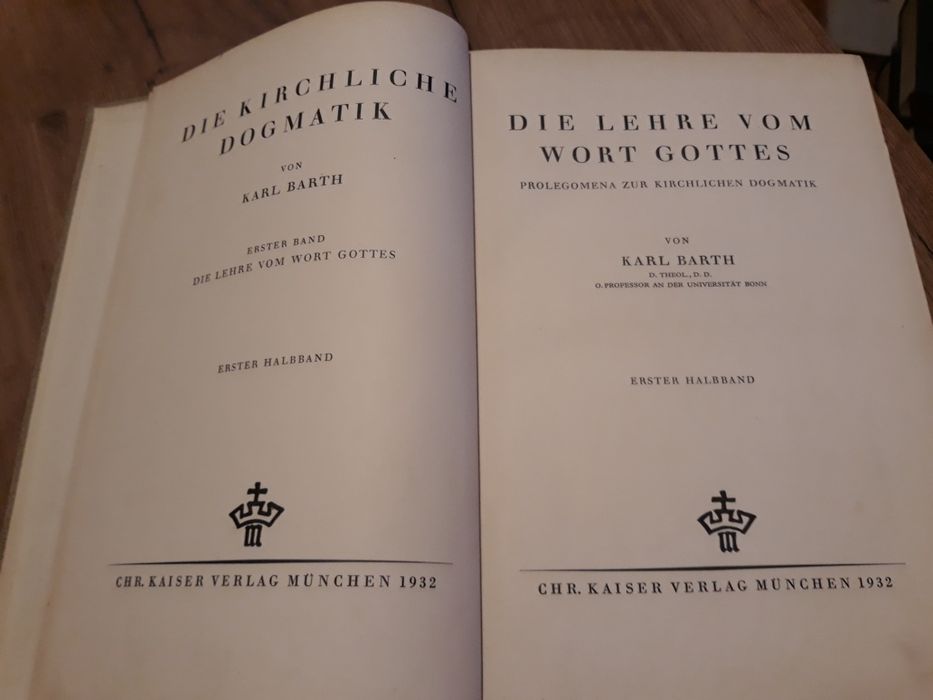 1932r! Dogmatik - Karl Barth. Dogmaty. Duża stara książka