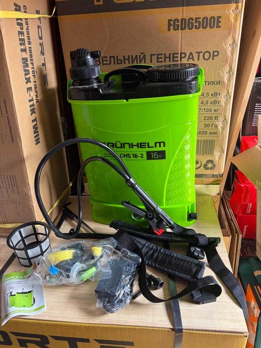 Обприскувач акумуляторний 16 л 2 в 1 Grunhelm GHS -16-2