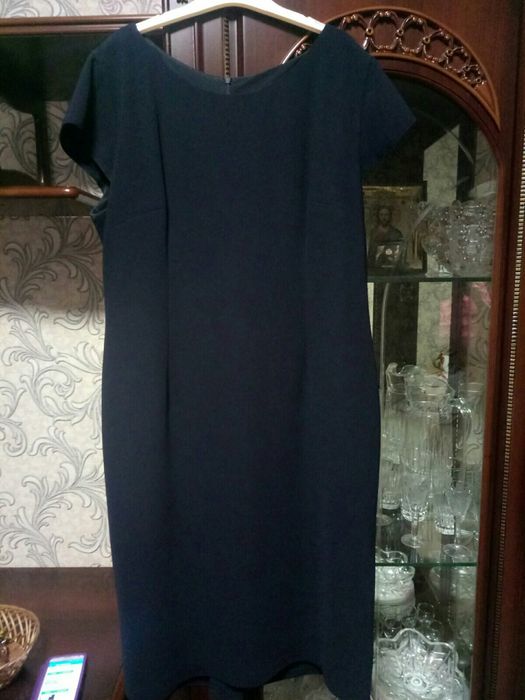 Святковий жіночий набір костюм: чорна сукня, кардиган накидка L (46)