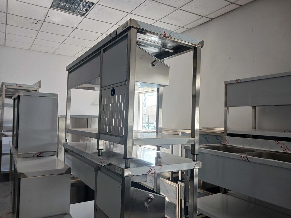 ACM1707 - Bancada Apoio Inox com Tulha para Café de 1.5M - NOVO