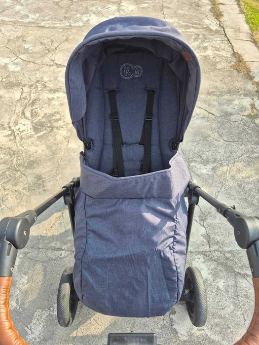 Wózek spacerowy przód / tył, spacerówka Kinderkraft All Road Imperial Blue + ocieplacz z mufkami