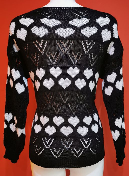Sweterek sweter dekold ażurek serca