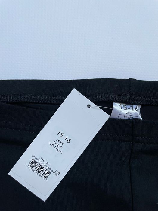 170 176 George 15-16 lat czarne długie legginsy gładkie getry bawełna