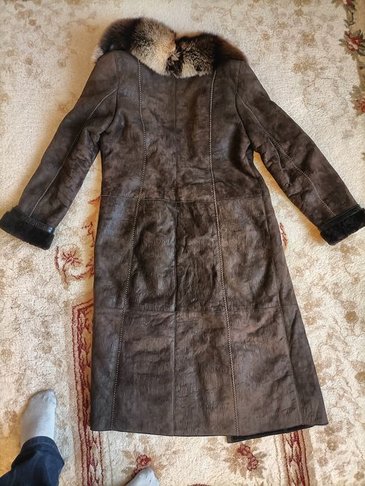 Пальто дублянка італійська Viyanto  з натуральним хутровим 2XL