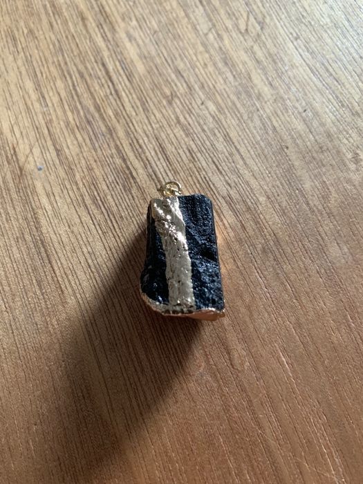 Naszyjnik handmade z czarnym turmalinem  .
