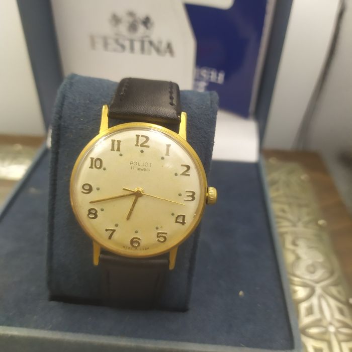 Zegarek poljot mechaniczny 17 Jewels pozłacany au 20