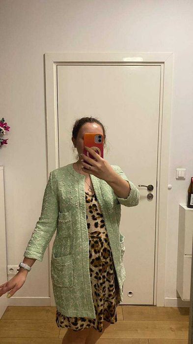 Żakiet / płaszcz w stylu tweedowym Zara Basic