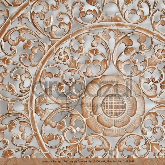 Painel Madeira Mandala Delek - 160x160cm Decape By Arcoazul Design