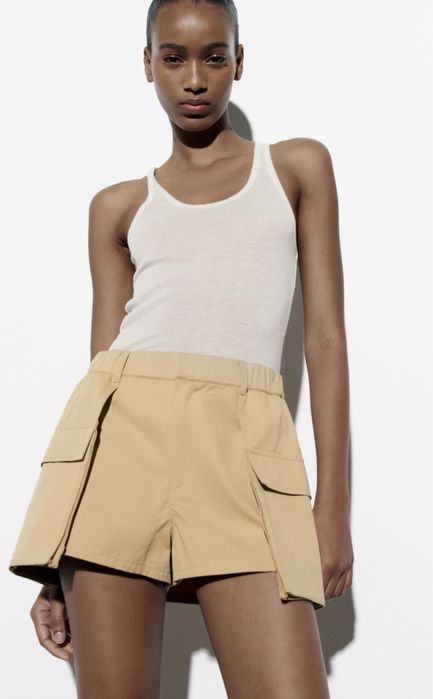 Шорти-спідниця з кишенями Zara