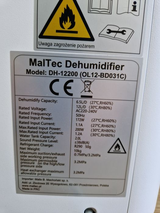 Pochłaniacz Wilgoci/ Osusacz Powietrza