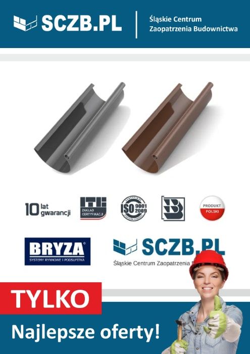 Rynna dachowa PCV system rynnowy rynny BRYZA 75 100, 125 plastikowe