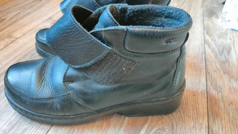 Botki zimowe, damskie, skóra naturalna, rozmiar 37