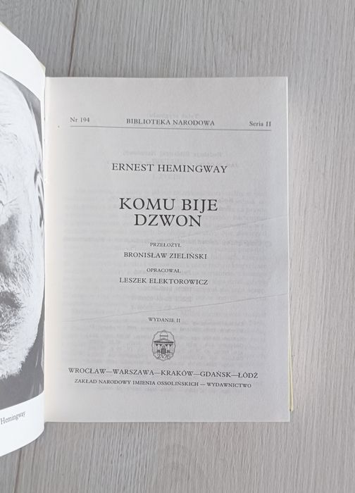 Komu bije dzwon Ernest Hemingway 1988