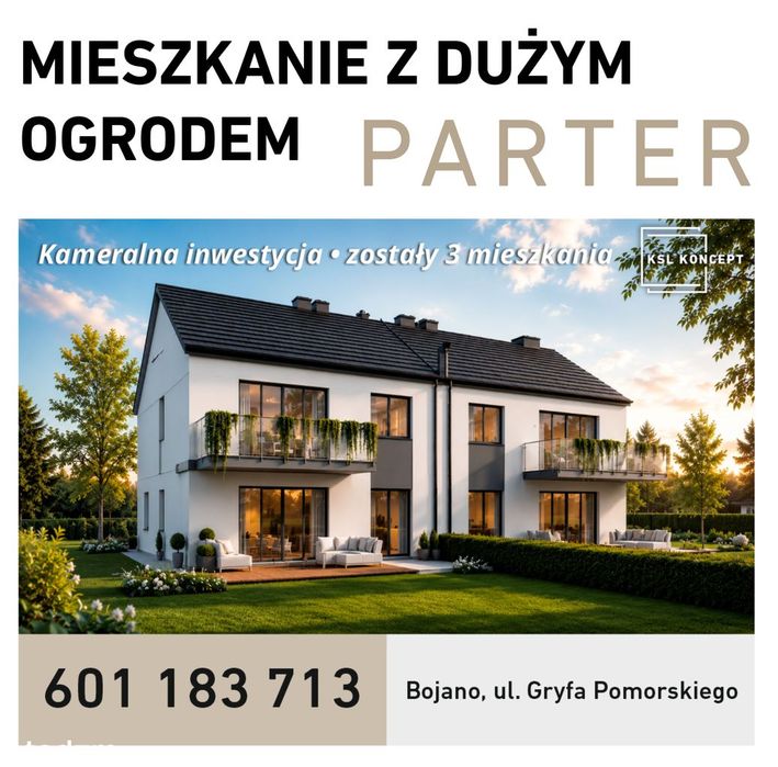 Nowe mieszkanie z dużym ogrodem | BOJANO - Centrum