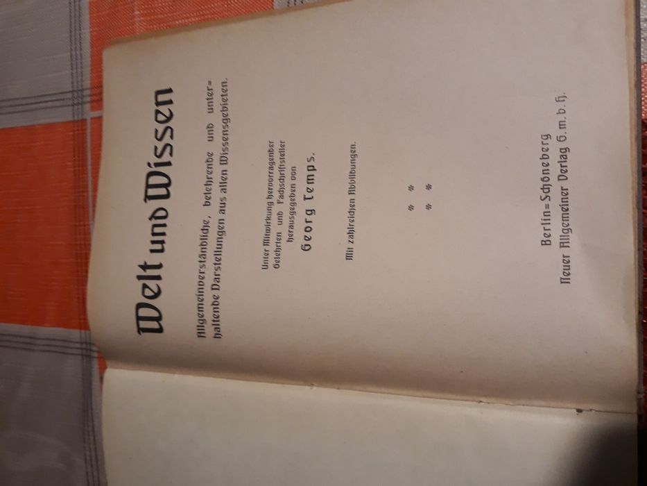 1905r Welt und Wiessen - G.Temps. Stara książka antyk