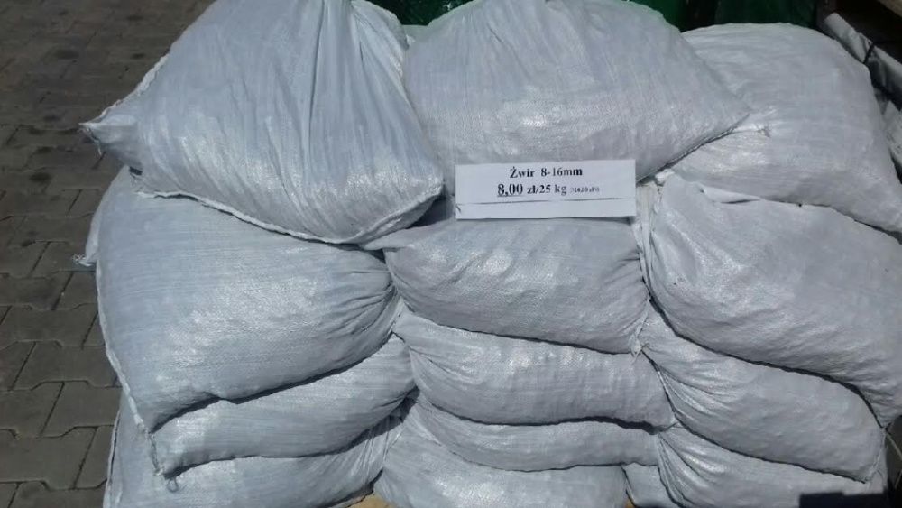 Żwir wielofrakcyjny 8-16 mm, LUZ, workowany 25 kg, BIG-BAGI, dreny