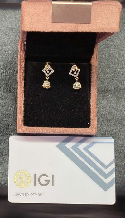 Kolczyki Ze Złota 14K(585) 2.37GR I Diamentami Naturalnymi 0.46CT