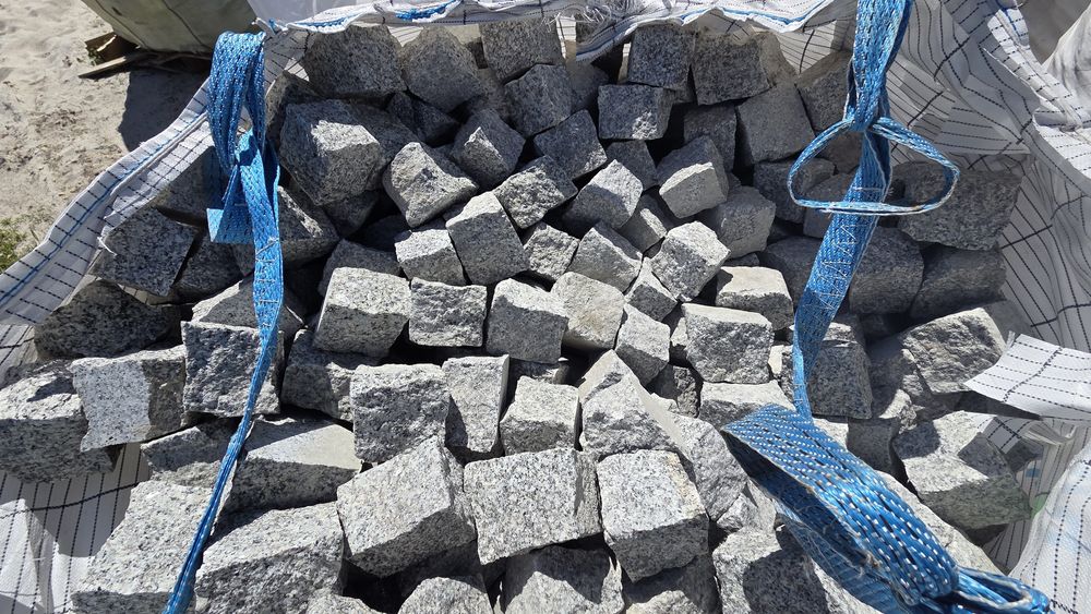 Kostka granitowa szara,  szaro ruda 7/9 8/11 4/6 płytki sortowane