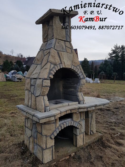 Kominek, Grill ogrodowy z kamienia piaskowego (E3)