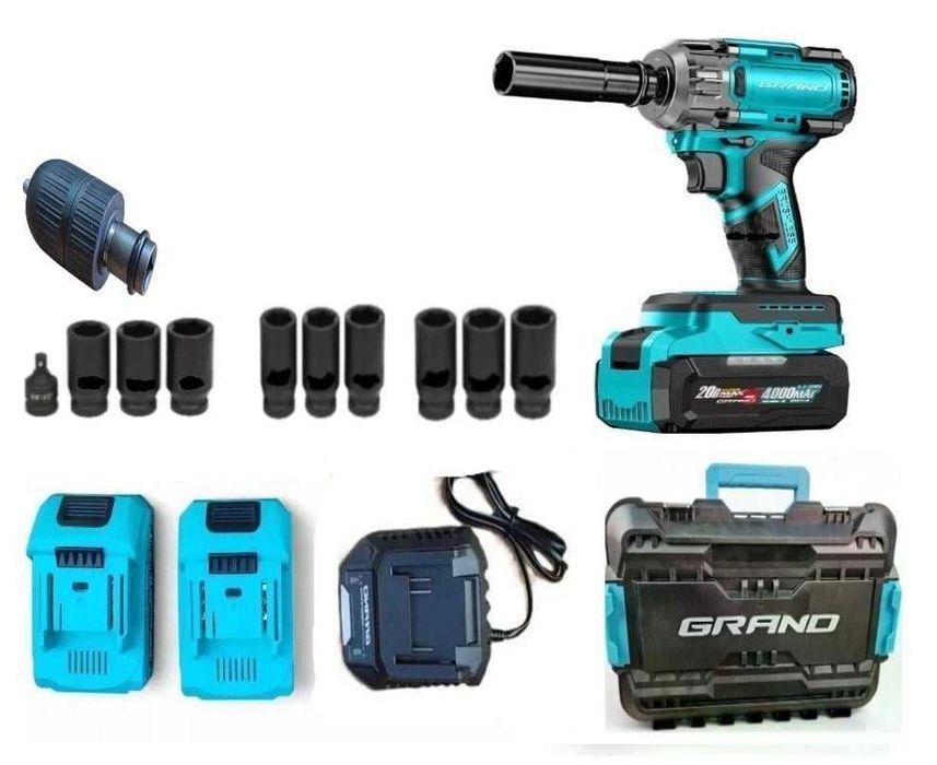 Акумуляторний гайковерт GRAND АГ-700BL HS 700Нм ударний 20В для авто