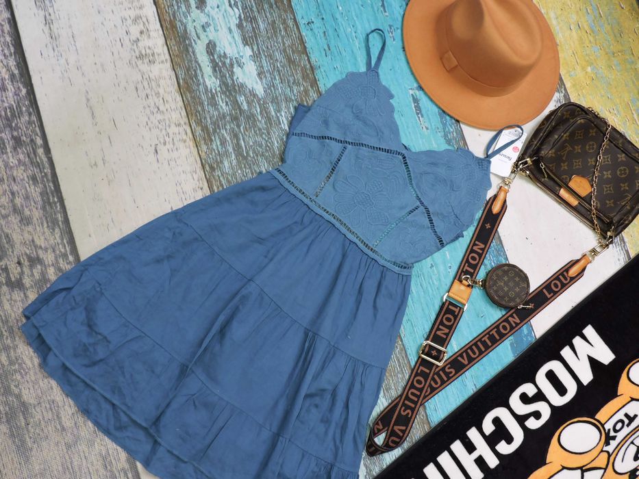 Moda Italy włoska sukienka boho haft S/M