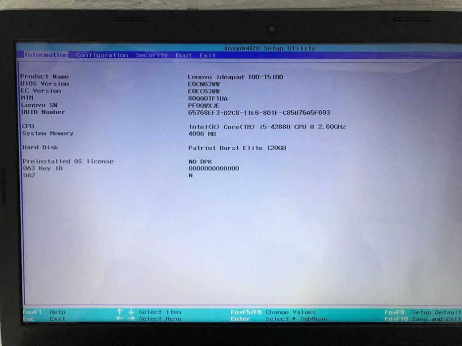 Ноутбук Lenovo 100-15IBD