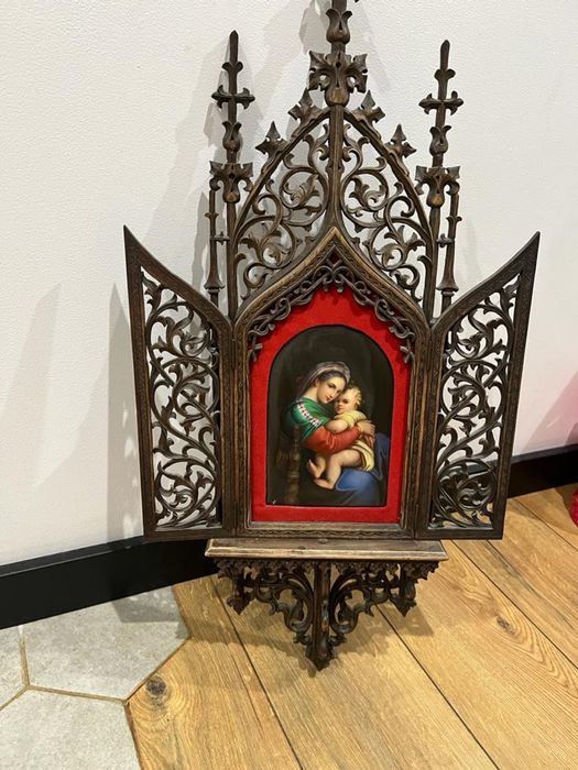 ZAMIANA !! Ćmielow lub HSG ANTYK oltarzyk ręcznie robiony