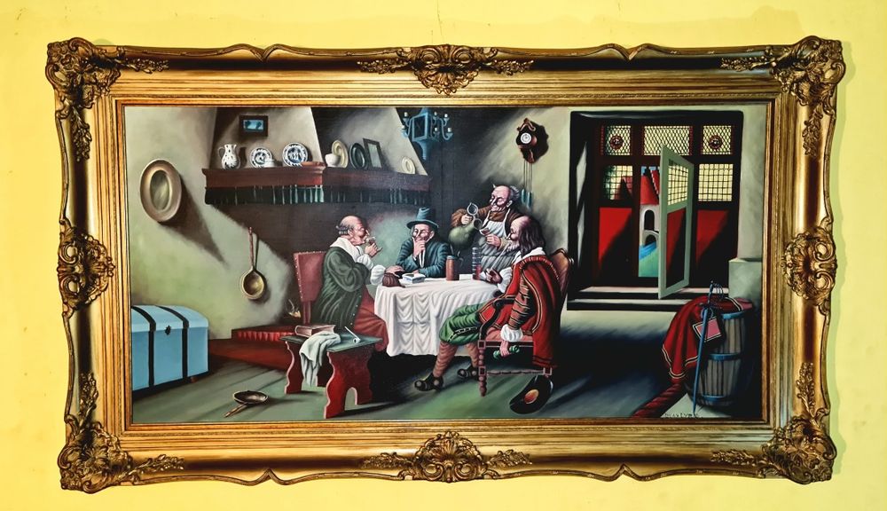 Obraz  olejny.  "Uczta / Biesiada"