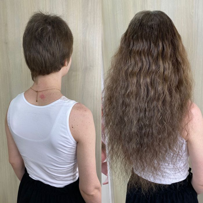 Нарощування натурального волосся, корекція, загущення, зняття