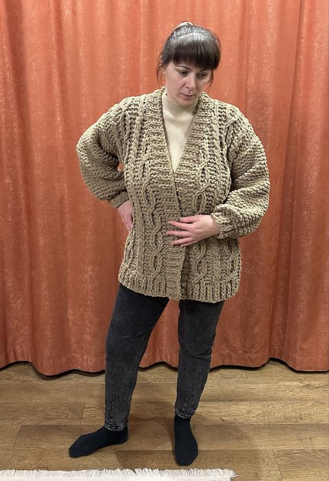 Кардиган з плюшевої пряжі