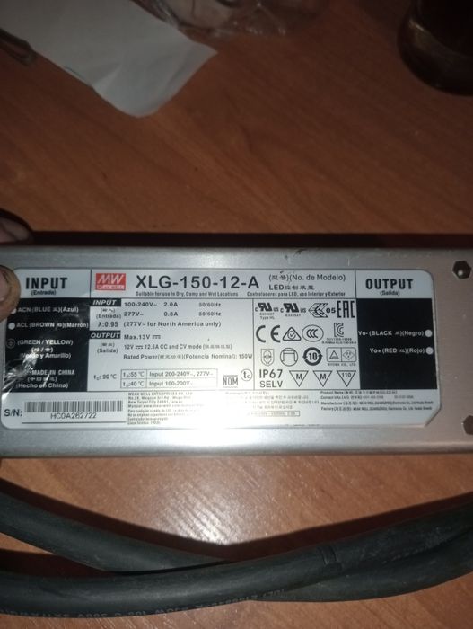 Zasilacz impulsowy led MEAN WELL XLG-150-12-A
