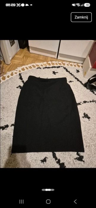 Spódnica czarna dresowa L XL ołówkowa biurowa do kolan tuba